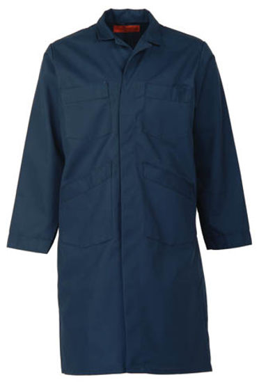 Picture of Navy Blue (DISCONTINUED STYLE) 65% Polyester/35% Cotton Shop Coat -1ST QUALITY AND IRREGULAR