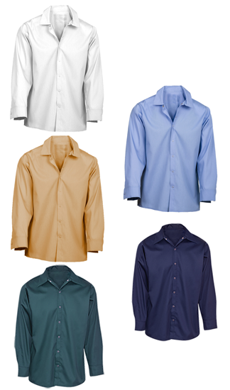 Picture of Pocketless Wrinkle-Resistant Cotton Work Shirt (Long Sleeve-No Buttons)