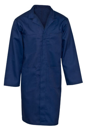 Picture of Navy Blue Cotton Shop Coat -IRREGULAR (100% Cotton)